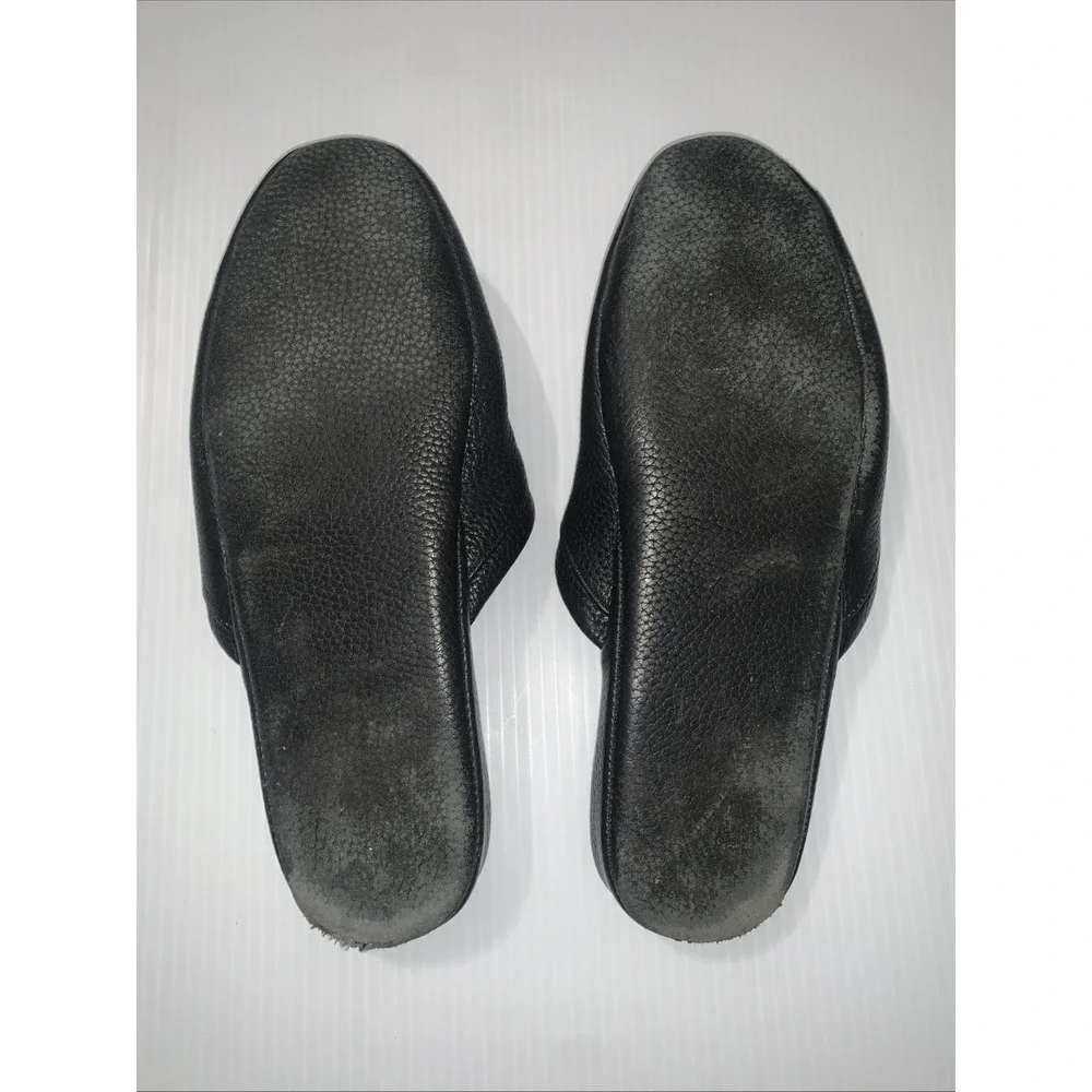 L.B. Evans Aristocrat Scuff Slippers Shoes Mens Size 8M Black Leather Mule House